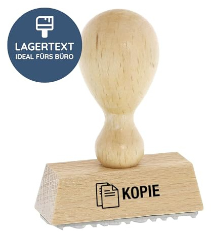 Stempel Kopie, Holzstempel 50x20 mm, Bürostempel | Fertigtext ohne Wartezeit zur Kennzeichnung von Kopien und Zweitschriften – Stempelkissen separat erforderlich