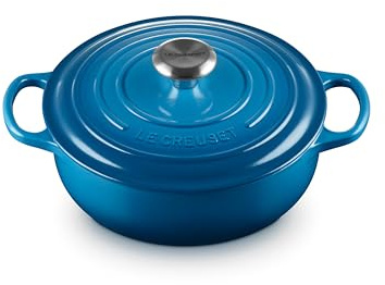 Le Creuset Signature Enamelled Cast Iron Round Sauteuse with Lid, 24 cm, 3.4 litres, Marseille, 21198242002430
