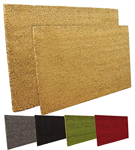 Entrando Fussmatte für aussen aus Kokos - wetterfest, rutschfest - Natur Braun, 40x60 cm fußmatte kokosmatte fußabtreter außen aussenbereich außen