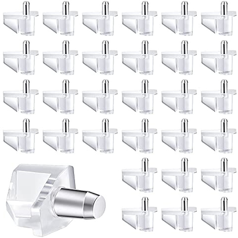Regalträger 5 mm Kunststoff Transparent mit Stahlstift 80 Stück Regalhalter, Regalträger,Regalstifte,Regalträger,Massiver Stahl