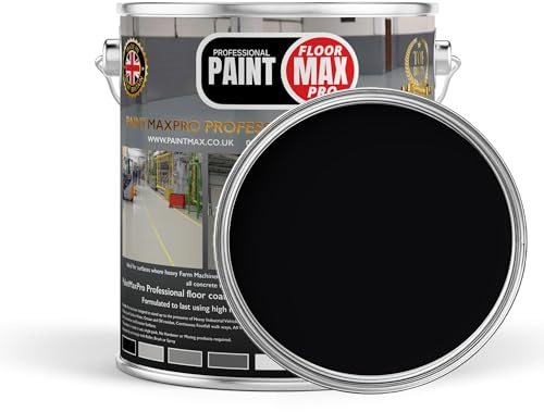 PaintMax Industrial PU350 Polyurethane Concrete Floor Paint Coating (Black, 10 Litre)