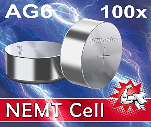 100 X Wilhelm AG6 LR69 - LR921-171 - 371 - GP71A Qualitätsbatterien 1,5 V Alkaline