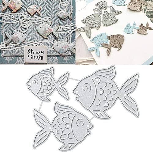 Stanzschablone zur Kartengestaltung im Fisch-Design, Schablonen für Kartenherstellung, Bastelarbeiten, Scrapbooking, Fotoalbum, dekorative Prägepapier