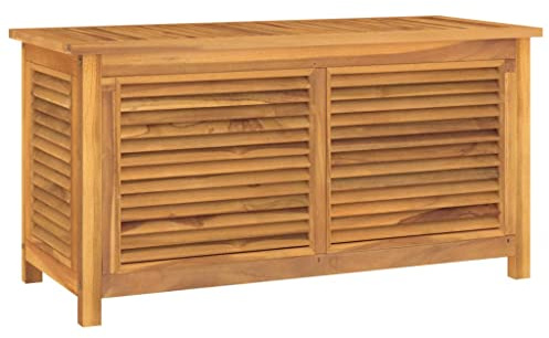 vidaXL Trädgårdslåda med påse 114x50x58 cm massiv teak