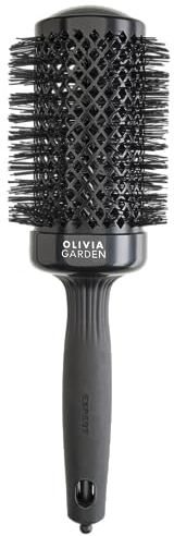 Olivia Garden Expert Blowout Shine - Negro - 55 - Cepillo redondo de cerámica antiestática para un secado brillante y sin encrespamiento