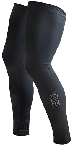 BIOTEX Gambali Thermo Ideali per l'inverno, Protezione Termica per Gambe, Intimo Tecnico Sportivo, Nero, Taglia III