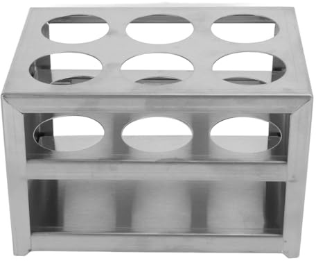 Restokki Reagenzglasgestell Reagenzglashalter aus Edelstahl – Röhrchenhalter Laborständer Mit 6 Löchern Und 3 Ebenen Für 32mm Reagenzgläser
