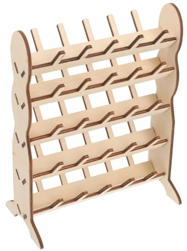 DIYEAH Spulenständer aus Holz, Organizer für Fäden, Organizer für Holzgarn, Garnrollenhalter Nähgarn, Holzrahmen, Mini