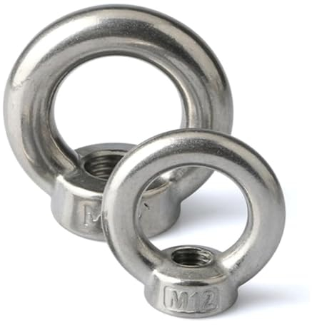 Roedax Ringschraube Ringschraube, 304 Edelstahl-Ringmuttern, M3, M4, M5, M6, M8, M10, M12, Ringmutter, Schraube, Ringschraube, Ringschraube, 1 Stück/2 Stück Mutternschraube Stabilisieren