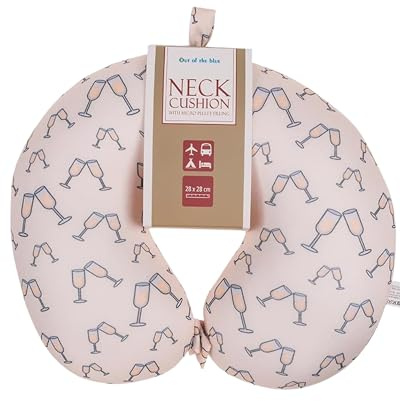 Out of the blue Nackenkissen mit Micropellet-Füllung - kompaktes Nackenhörnchen mit Banderole zum Aufhängen - praktische Maße 30x30 cm - ergonomisches Reisekissen für Flugzeug & Bahn - Bubbles