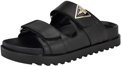 Guess Women's Fabula Flat Sandal, Black 001, 6.5 UK
