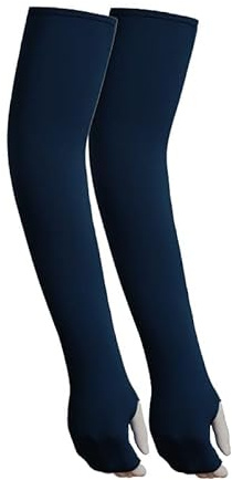 3 paia di manicotti per uomo e donna, con protezione UV UPF 50+, per sport all'aria aperta, ciclismo, pesca, basket, escursionismo, corsa, blu navy, 53 cm
