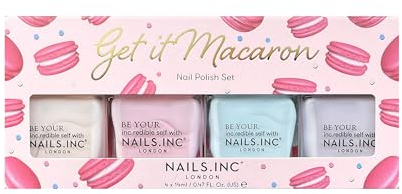 Nails Inc Be Your Inc.redible Self Get It Macaron Nagellack-Set, Pastellfarben, Frühlingsfarben, von Zucker inspiriert, langlebig, kein Absplittern, schnell trocknend, lufttrocknend, tierversuchsfrei