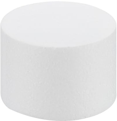 QUARKZMAN Finto Tondo per Torta in Schiuma 4 Pollici x 2.8 Pollici Set di Torte Finte per Matrimoni, Compleanni, Artigianato e Vetrine 1pz