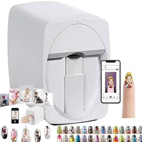 Lakenbroade 3D-Nagelkunstdrucker, intelligente automatische Nageldruckmaschine, unterstützt WiFi/DIY/USB, mobiler Nageldrucker für den Heimgebrauch im Nagelstudio