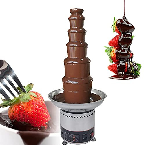 6 Tiers 6KG Commercial Electric Chocolate Fountain Machine, 30-150℃ Automatic Chocolate Melter, Sauce Heater/Chocolate Fondue Waterfall Maker for Party Wedding Birthday Christmas