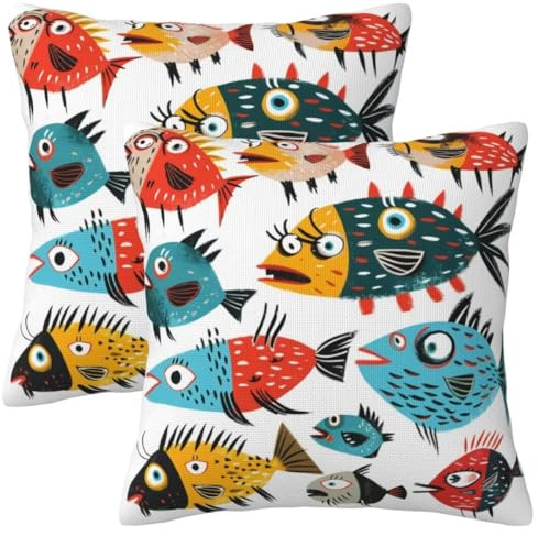 Kissenbezug 40x40 cm 2er Set Herbst Deko Kissen Bunt Kissenbezug, Quadrat Kissenbezüge, Weicher Sofakissen, Kissenhülle Herbst, Zier Kissen Mit ReißVerschluss, Couch Deko Schlafzimme Gifts 16x16Inch