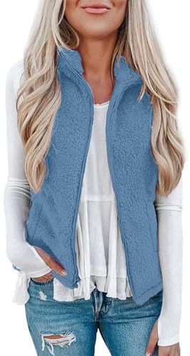 Damen-Fleece-Weste, Teddy-Fleece-Jacke, durchgehender Reißverschluss, ärmellos, Herbst-Winter-Jacken mit Taschen, Übermäntel, Cardigans, lässige kurze Jacke, Weste, Mantel, Damenweste, Oberbekleidung