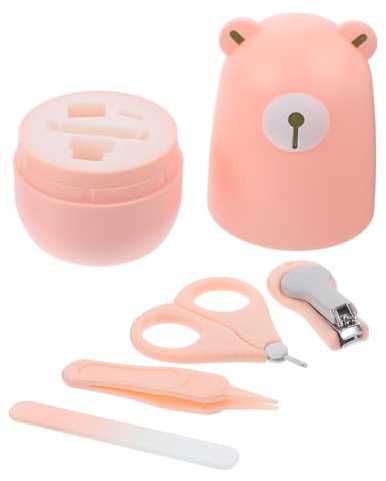 WATIIFUFU Babynagelpflegeset für Neugeborene mit Kohlenstoffstahl Nagelschere und Nagelknipser Tragbar und Verletzungssicher als Shower Geschenk