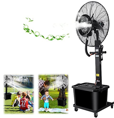 WANGXLGD Industrial Misting Fan Outdoor Commercial 90° Oscillating Pedestal Fan with Mist, 3 Cooling Speeds - Patio, Outside Restaurant, Garage, Gym (71cm/28in)