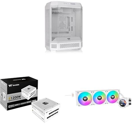 Bundle aus Thermaltake The Tower 600 Mid Tower Chassis | Snow + Toughpower GF3 1200W | PC-ATX-3.0-Netzteil | PCIe Gen 5.0 + TH420 V2 Ultra EX ARGB | All-In-One