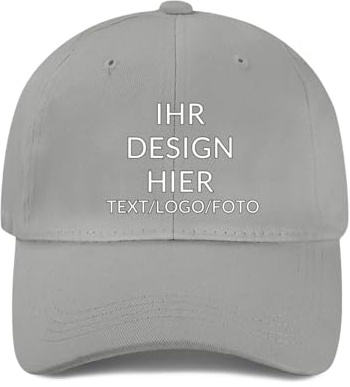 ROHBVMN Basecap personalisiert mit Foto/Logo/Text | Trucker Cap Mesh-Kappe selbst gestalten | Verstellbare Baseball Cap für Männer Frauen | Unisex Dad Cap Schwarz