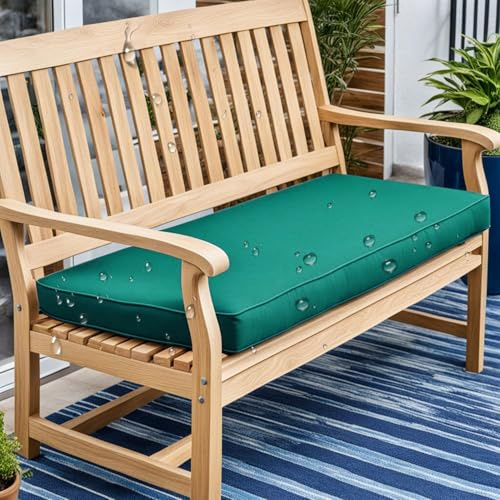 xinwanhong Wasserfest Bankauflage Outdoor/Indoor Bankkissen Sitzkissen Bank für den Außenbereich Für Terrassen Gartenmöbel rutschfest Fensterbank Sitzauflage Rechteckiges Sitzpolster,Grün,140X50X5CM
