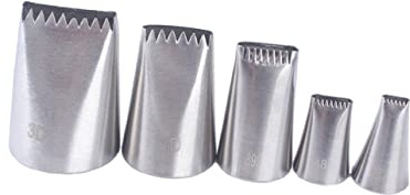 Cabilock 5Stücke Spritztüllen Set Teiliges Backwerkzeug für Kuchen Cupcake und Keks Dekoration für Sahne Squeeze und Sauce Langlebig und Leicht zu Reinigen