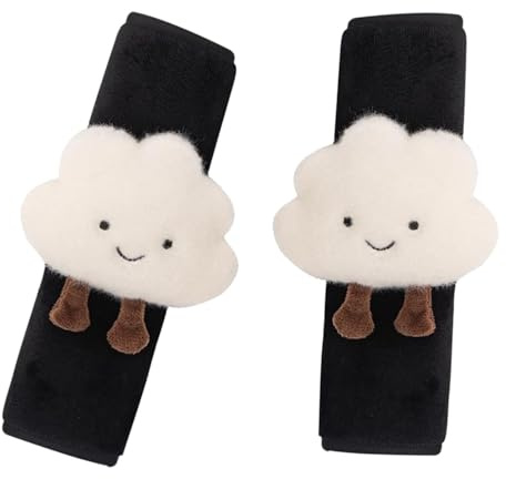 NEKAPLO 2 Pcs Car Seat Belt Cover Pads – Cute Cloud Design Seat Belt Covers for Kids & Adults – Soft & Comfortable – Easy to Install
