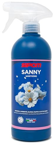SIPOM SANNY Igienizzante Auto e Sanificatore Spray | Climatizzatore Auto e Abitacolo | Elimina Odori, Muffe e Batteri | Pronto all'Uso | 500 ml | Made in Italy
