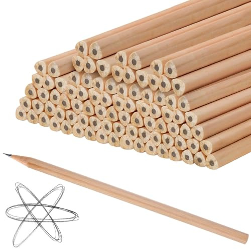 GBKDQQ 200 st. blyertspennor HB, blyertspennor, set av naturligt trä trä, 17,9 cm x 0,7 cm pennset för elever, lärare, kontor, skolmaterial, rita och skriva (triangulär stång)