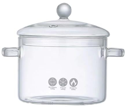 Glass Pots For Cooking on Stove, Clear Glass Borosilicate Pans Simmer with Pot Saucepan For Stove, Cooking Potpourri Co