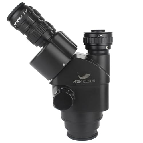 DPXTFJKDS 7X-45X 3.5X-90X Simul-Focal Trinocular Microscope Zoom Stereo Microscope Head 0.5x 2.0x Auxiliary Objective Lens C-mount Camera(Grey)