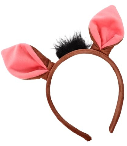 SAFIGLE Niedliches Warzenschwein Tier Haarreif für Dekoratives Cosplay Stirnband mit Weichen Schweineohren für Karneval Maskerade Kostümpartys und