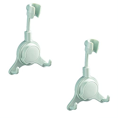 FHRKA Soporte de Ducha, Soporte de Ducha con Ventosa, Soporte de Ducha de Mano con Brazo Ajustable Universal 360° (Green)