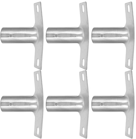 FRCOLOR 6pcs Broom Handle Threaded End Adapter Bracket for Floor Cleaning Brush Accessories Metal Broom Head Connector Replacement Parts