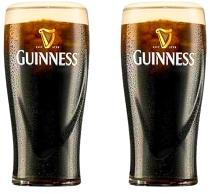 RoxleyLtd Guinness 2 Pack Half Pint Glass Set with Embossed Harp Drought