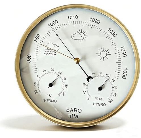 Traditional Weather Station Indoor,3-in-1 Barometer Thermometer Hygrometer