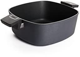 Woll Diamond Lite Casserole carrée en fonte 26 x 26 cm Hauteur 10,5 cm 2 poignées latérales – Convient pour la céramique, le gaz, l'électrique, l'halogène – non induction, passe au four, anthracite