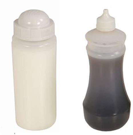 Salt Shaker & Vinegar Bottle Set Fish Chip Shop Takeaway Cafe Zodiac Sunnex (Vinegar and Salt (2 Bottles))