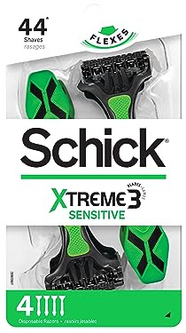 Schick Xtreme 3 Sensitive Skin Disposable Razors for Men, Disposable Razors, 4 Count (Pack of 3 ), Packaging May Vary
