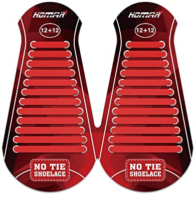 HOMAR Lacets Élastique pour Adultes et Enfants No Tie Lacets Silicone sans Laçage pour Baskets Chaussures de Planche Bottes Lacet Élastique sans Nœud