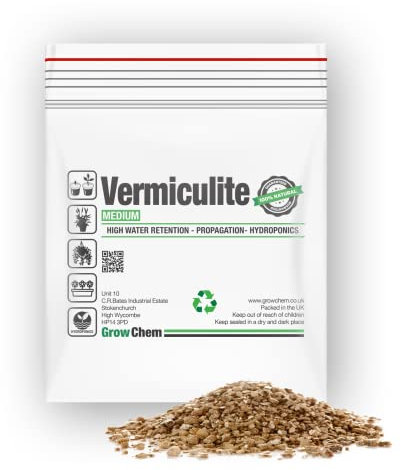 Vermiculite For Plants, 5L Medium Grade (2-5mm), Premium Quality, Hydroponic, Propagation, Ideal for Indoor & Outdoor Growing Seeds & Plants, High Water Retention
