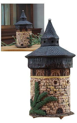 Midene Räucherstäbchenhalter aus Keramik, Kegelform, Raumdekoration, handgefertigtes Sammlerstück, Miniatur-Dicker Turm in Esslingen, Deutschland R360