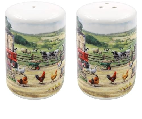 The Leonardo Collection LP94759 Ceramic Salt and Pepper Shaker Set | Farmhouse design | Set of 2 Condiment Dispenser, Multicolor