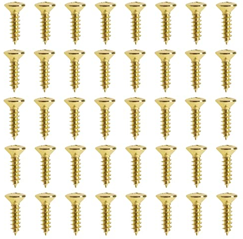 EMSea 50 Stück E-Gitarre Schlagbrett Schrauben E-Bass Kratzplatte Befestigungsschrauben Musikinstrumente Zubehör M3x12mm Gold