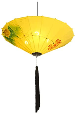 Lanterne cinesi, Lanterna a ombrello creativo dipinta a mano Illuminazione per interni Lanterne di carta a soffitto incorporate Lampada a lanterna di carta
