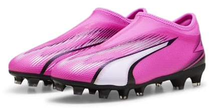 Puma Unisex Youth Ultra Match Ll Fg/Ag Jr Soccer Shoes, Poison Pink-Puma White-Puma Black, 37 EU