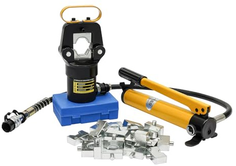 20T Hydraulic Crimping Plier,Crimper Pressure Joint +108 Pump,Crimping Tool Dies Cable Wire Hose Lug Terminal w/Pump