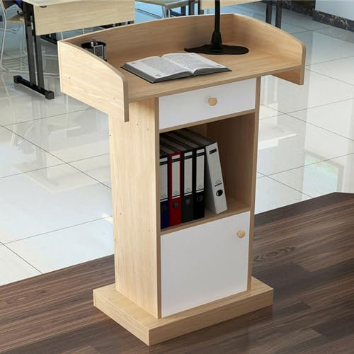 YNAYGDIUGD Stehpult Rednerpult Acryl-Rednerpult, Professioneller Kanzel-Vortragstisch, Klare Präsentationspodien Für Kirchen,Bodenreden Stehpodium Der Kirchen Podium (Color : Wood Color)